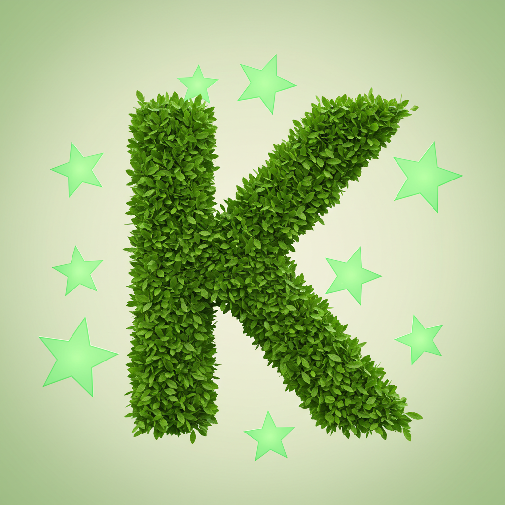 Green stars — letter K (variant 2)