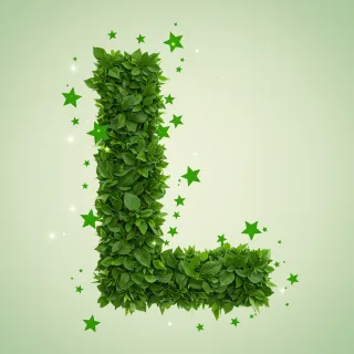 Green stars — letter L (variant 2)