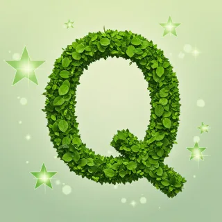 Green stars — letter Q
