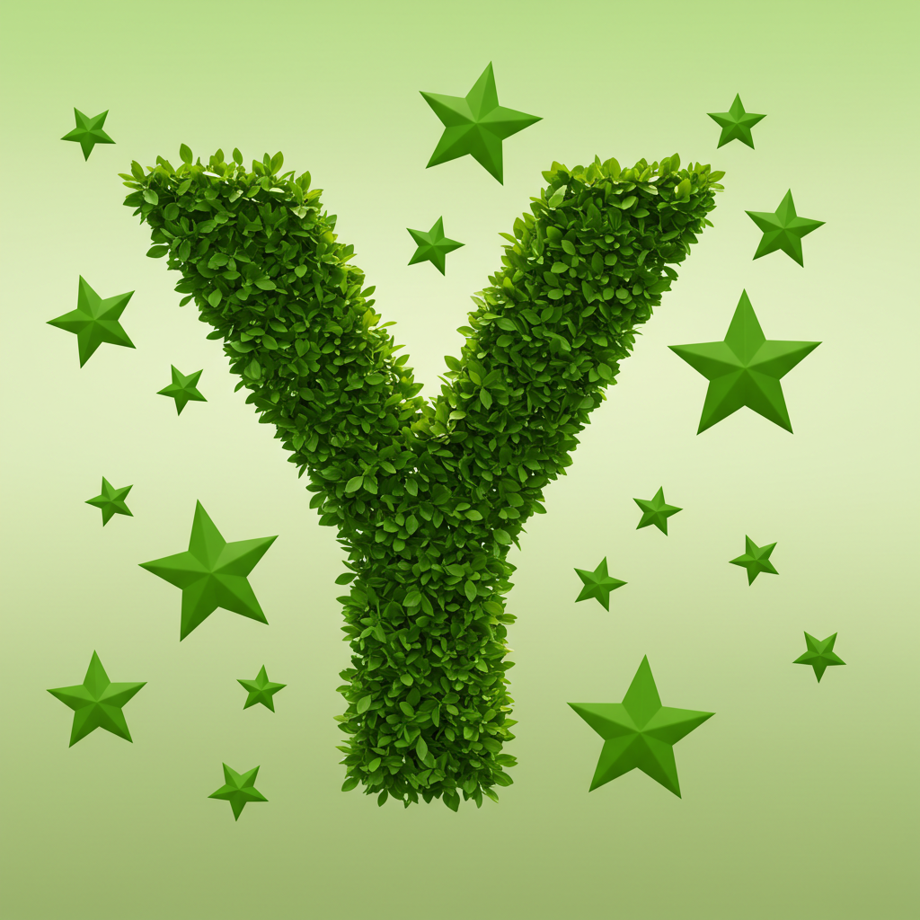 Green stars — letter Y (variant 2)