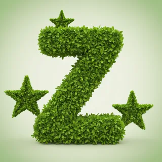 Green stars — letter Z