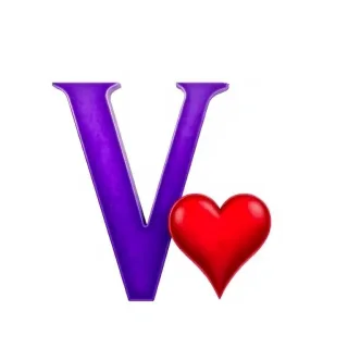 Hearts — letter V