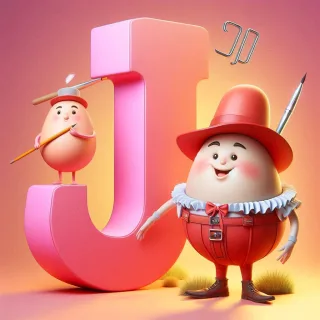 Humpty Dumpty — letter J (variant 2)