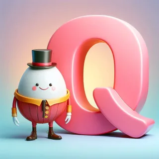 Humpty Dumpty — letter Q (variant 2)