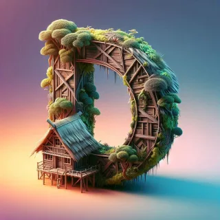 Hut 2 — letter D (variant 2)