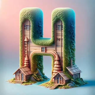 Hut 2 — letter H (variant 2)