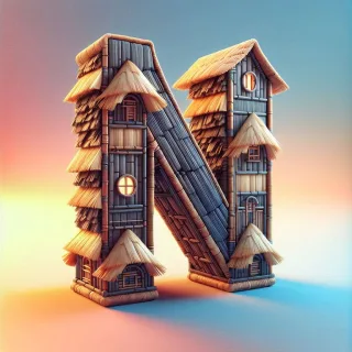 Hut 2 — letter N (variant 2)
