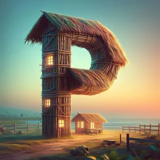 Hut 2 — letter P (variant 2)
