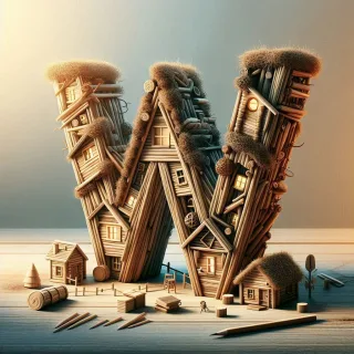 Hut 2 — letter W (variant 2)