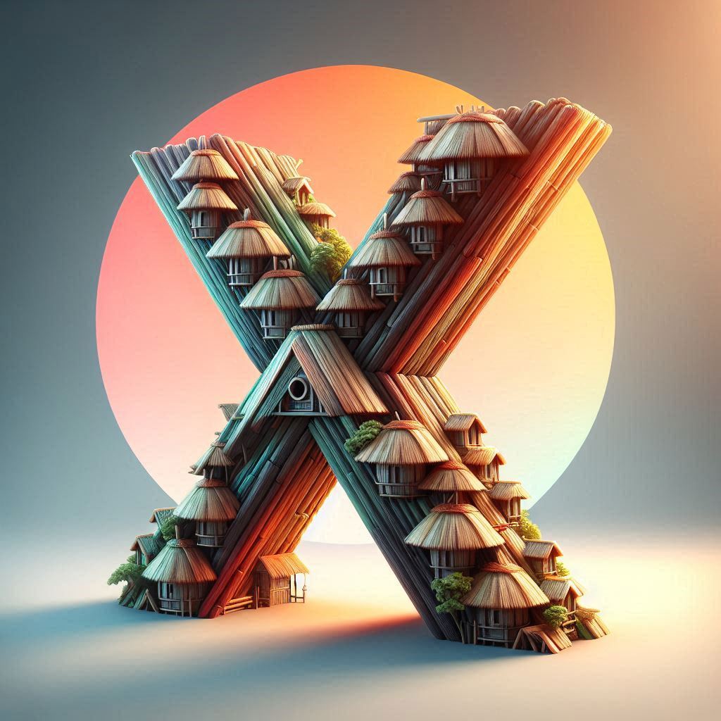 Hut 2 — letter X (variant 2)