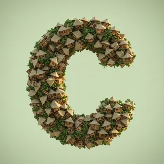 Hut — letter C (variant 2)