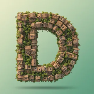 Hut — letter D (variant 2)
