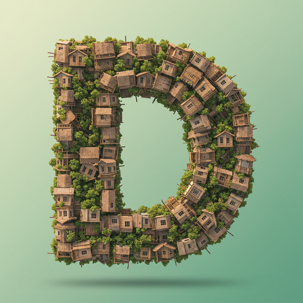 Hut — letter D (variant 2)