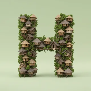 Hut — letter H (variant 2)