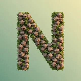 Hut — letter N (variant 2)