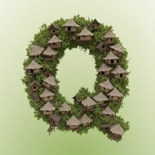 Hut — letter Q (variant 2)
