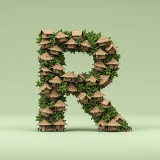 Hut — letter R (variant 2)
