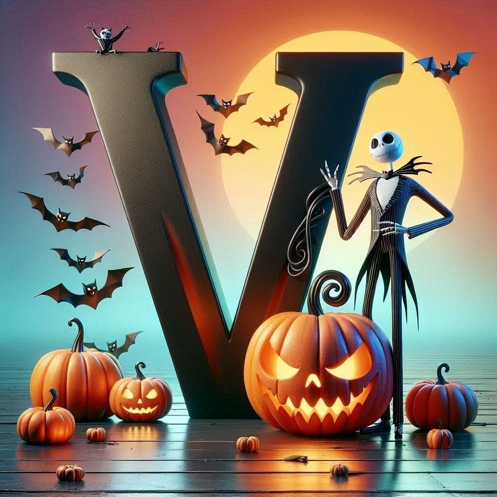 Jack Skellington — letter V (variant 2)