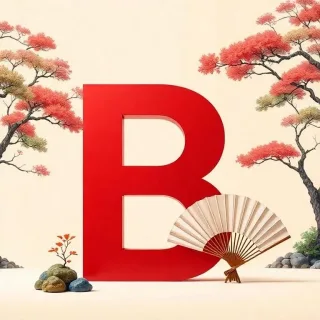 Japanese fan — letter B