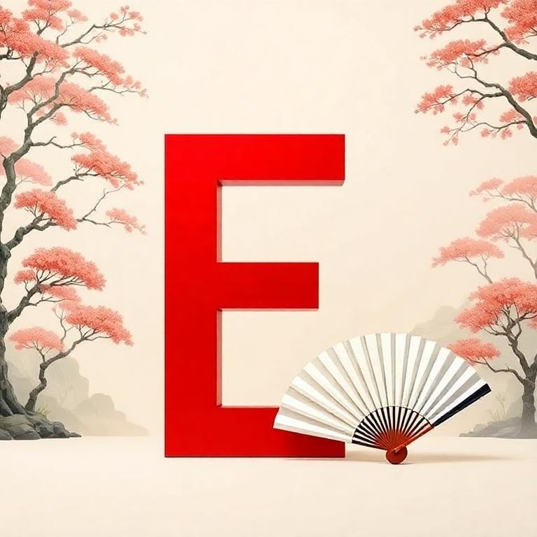 Japanese fan — letter E