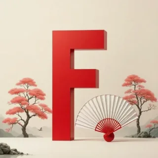 Japanese fan — letter F