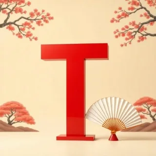 Japanese fan — letter T