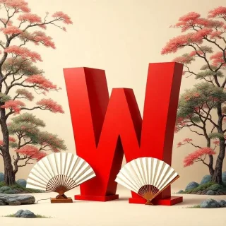 Japanese fan — letter W