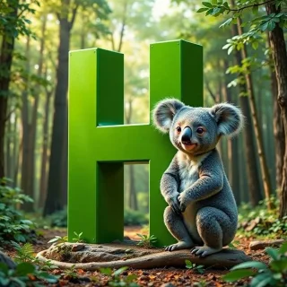 Koala bear — letter H