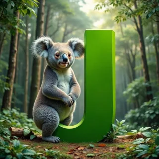 Koala bear — letter J