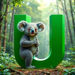Koala bear — letter U