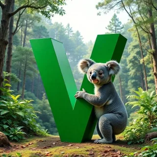 Koala bear — letter V