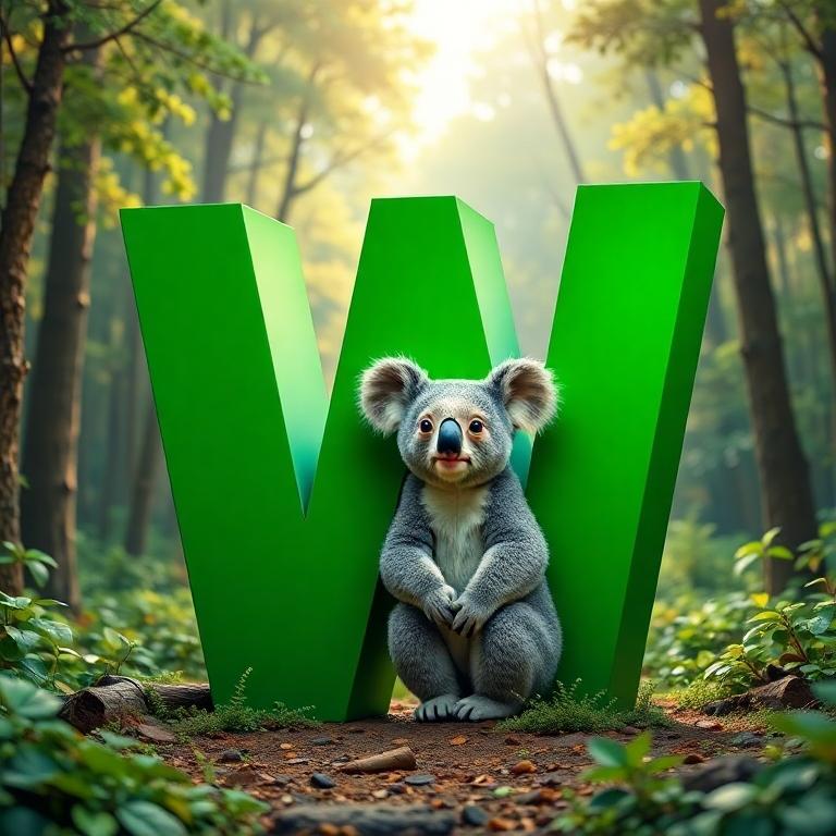 Koala bear — letter W