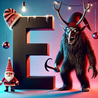 Krampus — letter E (variant 2)