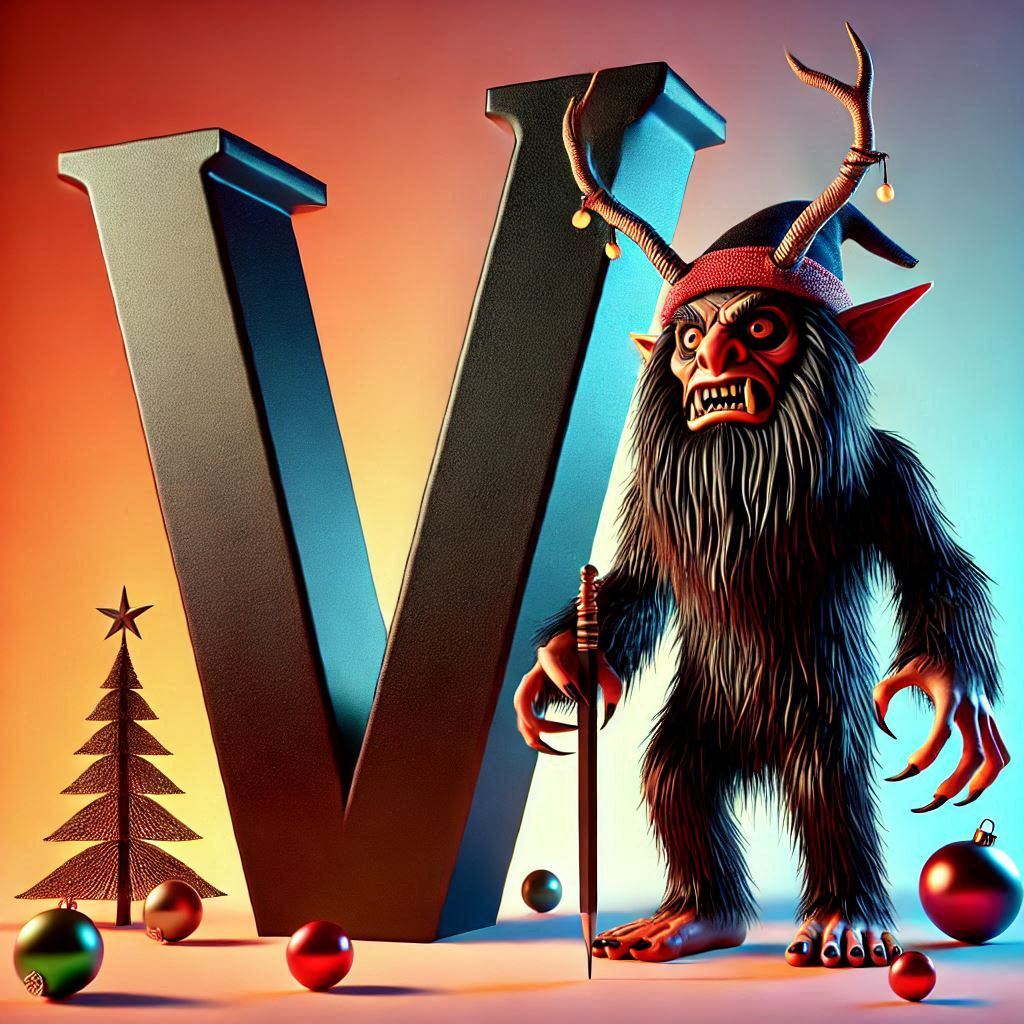 Krampus — letter V (variant 2)