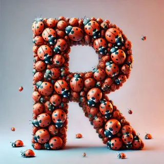 Ladybird 2 — letter R (variant 2)