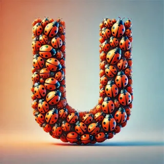 Ladybird 2 — letter U (variant 2)