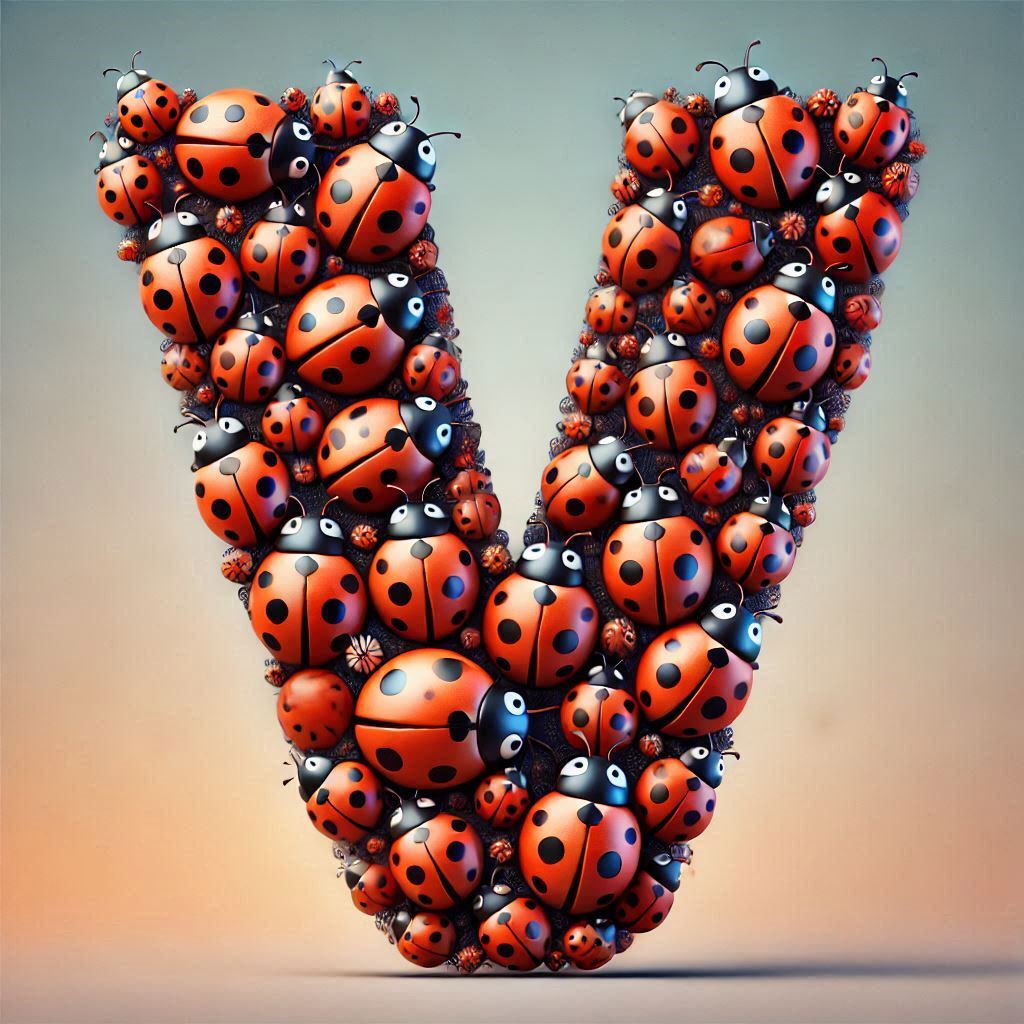 Ladybird 2 — letter V (variant 2)