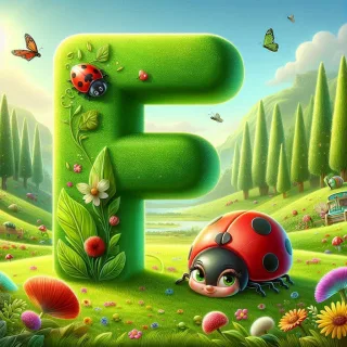 Ladybird 3 — letter F (variant 2)