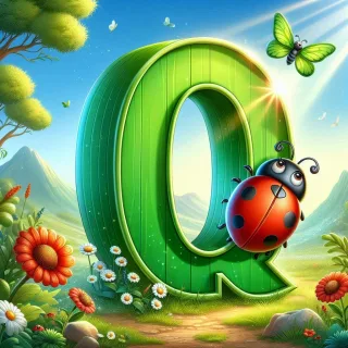 Ladybird 3 — letter Q (variant 2)