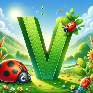 Ladybird 3 — letter V (variant 2)