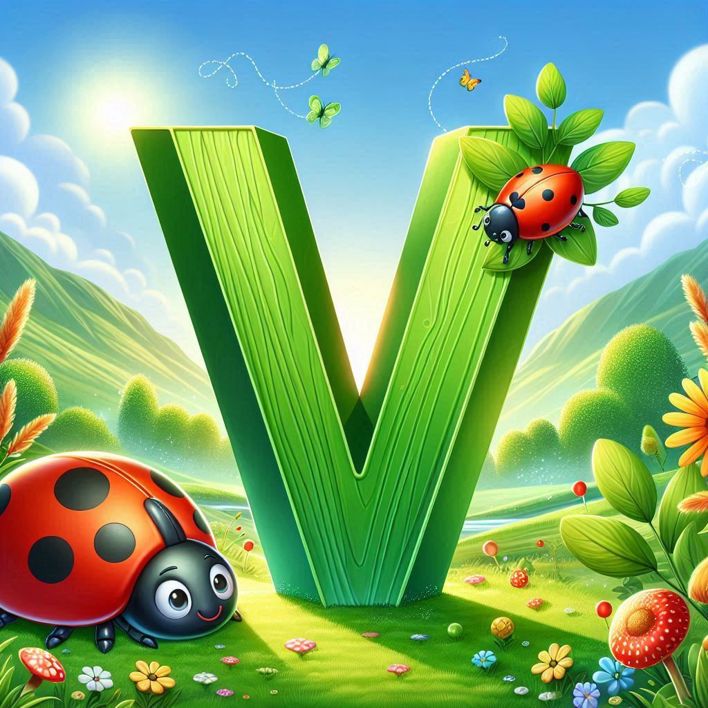 Ladybird 3 — letter V (variant 2)