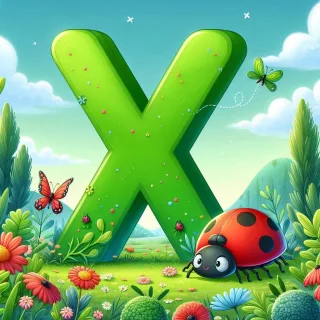 Ladybird 3 — letter X (variant 2)