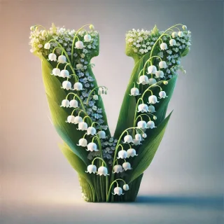 Lily of the valley — letter V