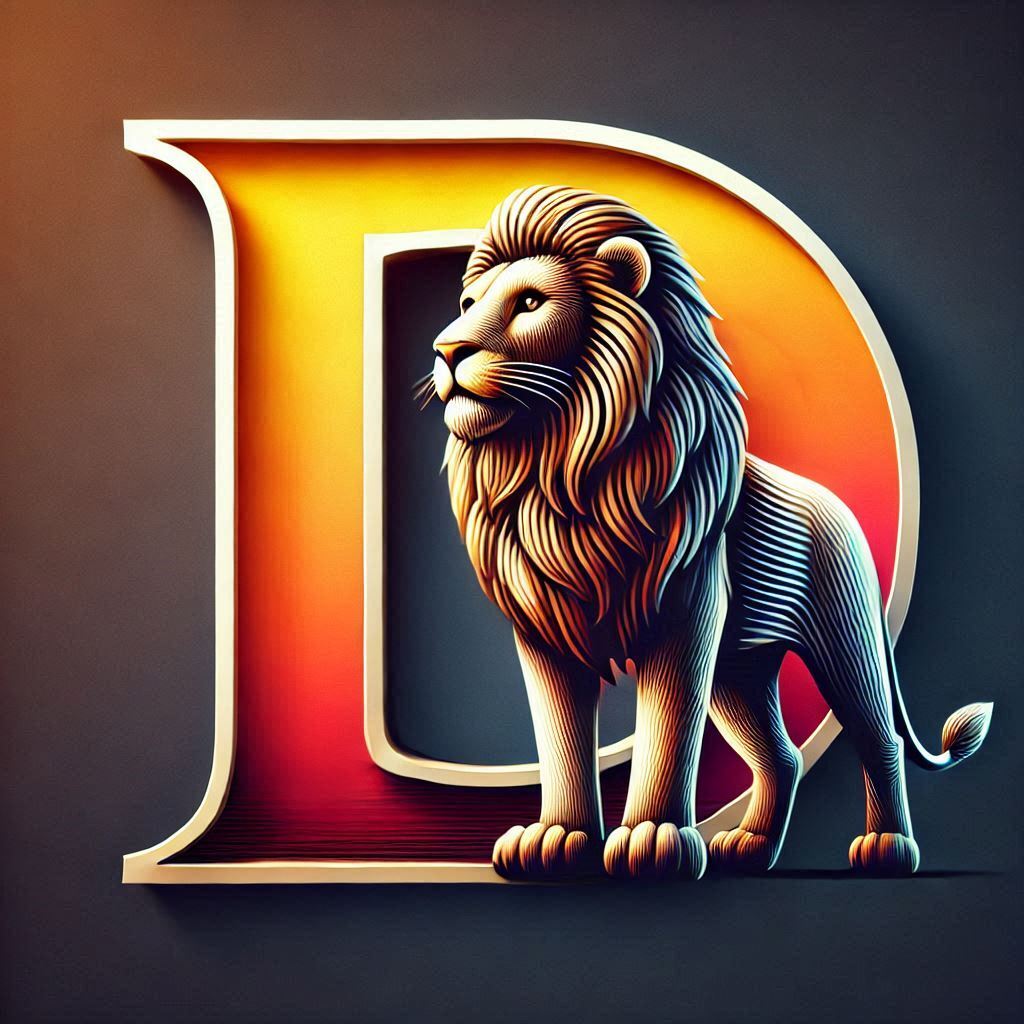 Lion 3 — letter D (variant 2)
