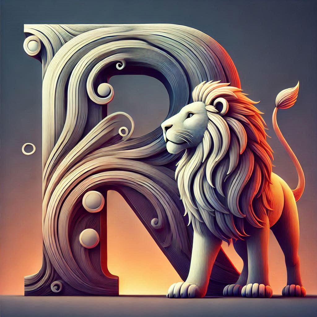 Lion 3 — letter R (variant 2)