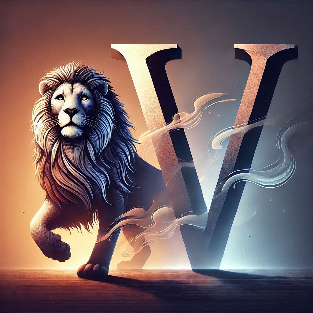 Lion 3 — letter V (variant 2)