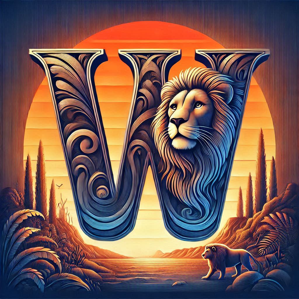 Lion 3 — letter W (variant 2)