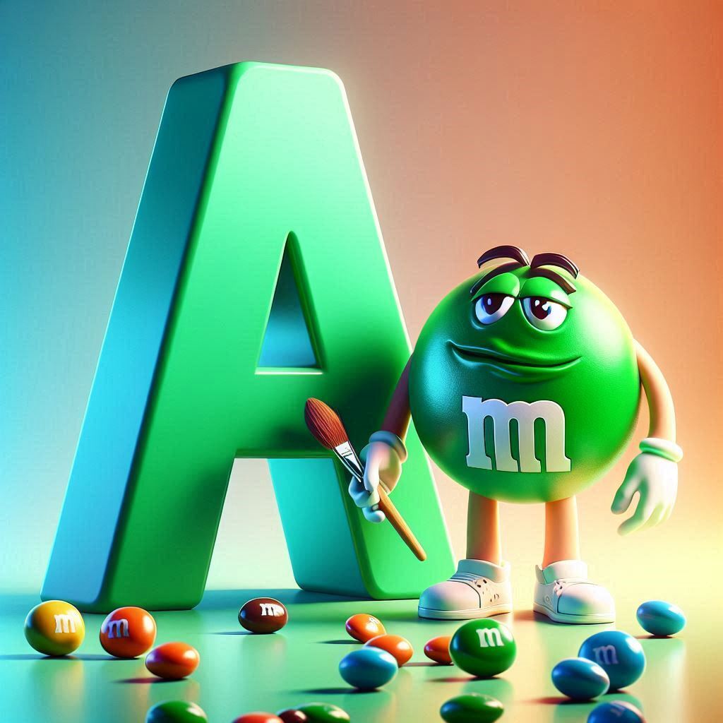M&m — letter A (variant 2)