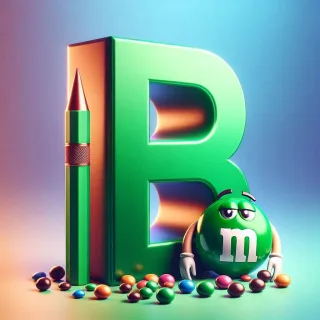 M&m — letter B