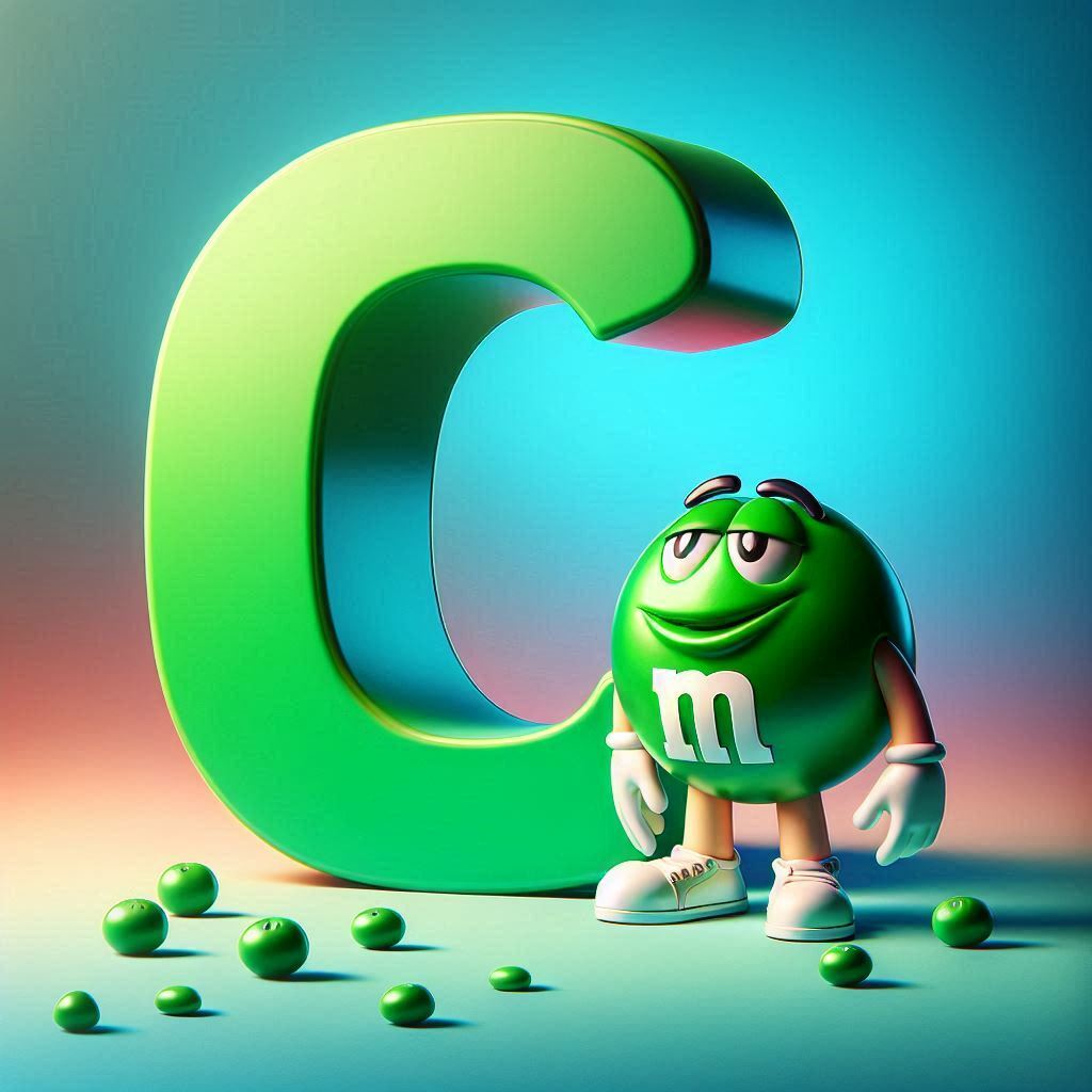 M&m — letter C